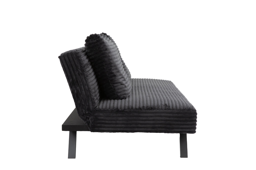 Black Corduroy Split-Back Sofa Bed - image 9