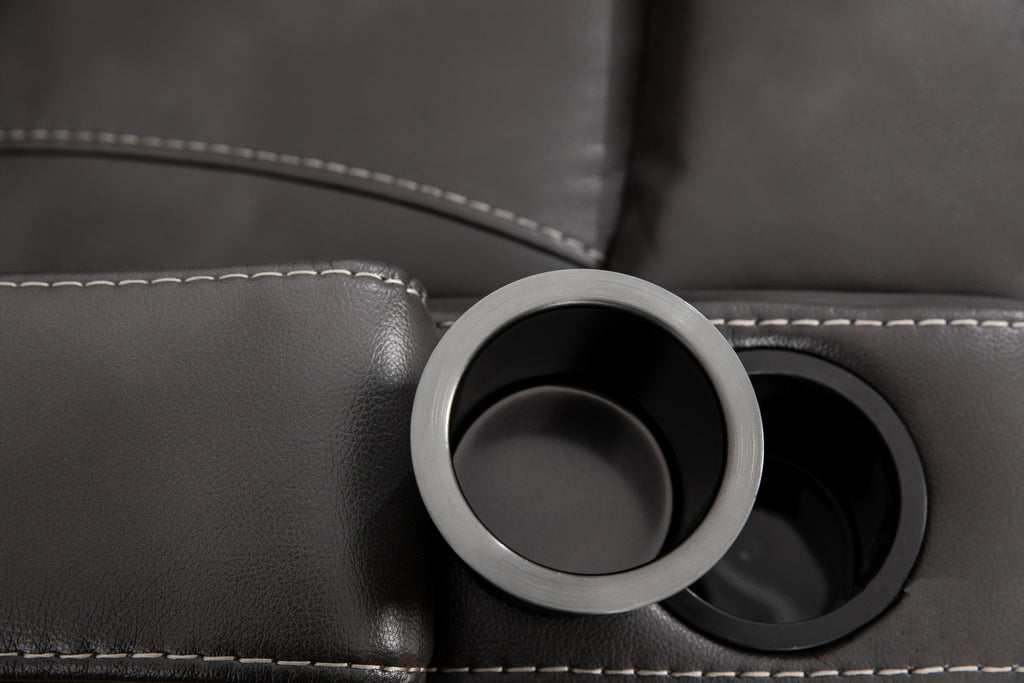 Swivel Glider Recliner with Cup Holders - Leather Match