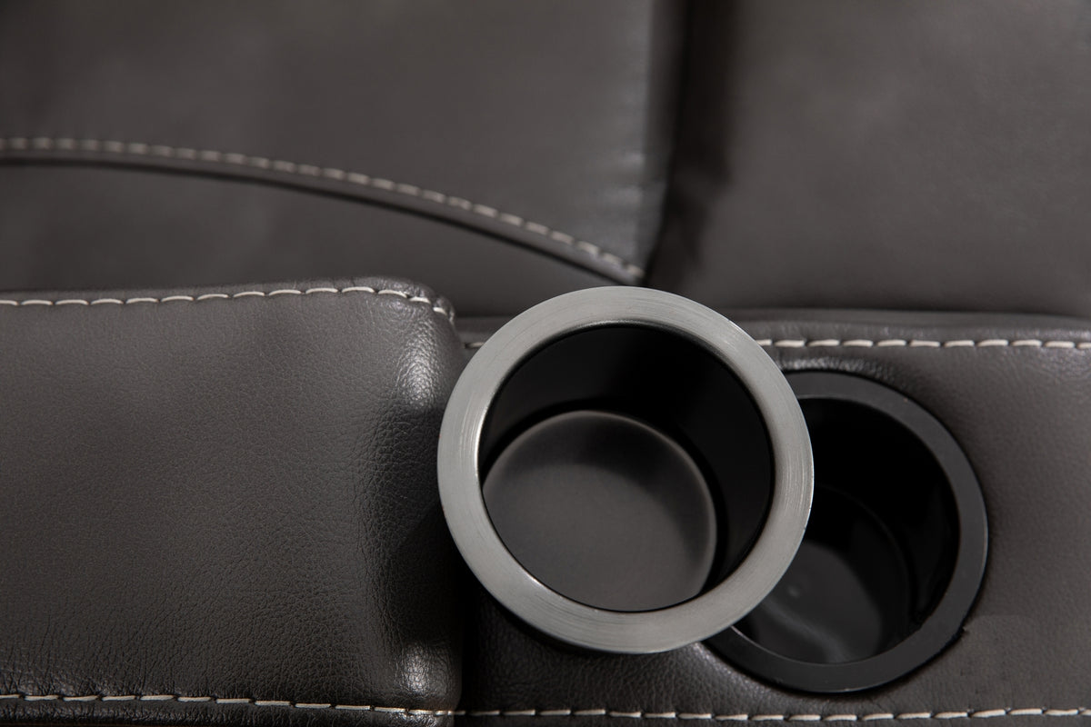 Swivel Glider Recliner with Cup Holders - Leather Match
