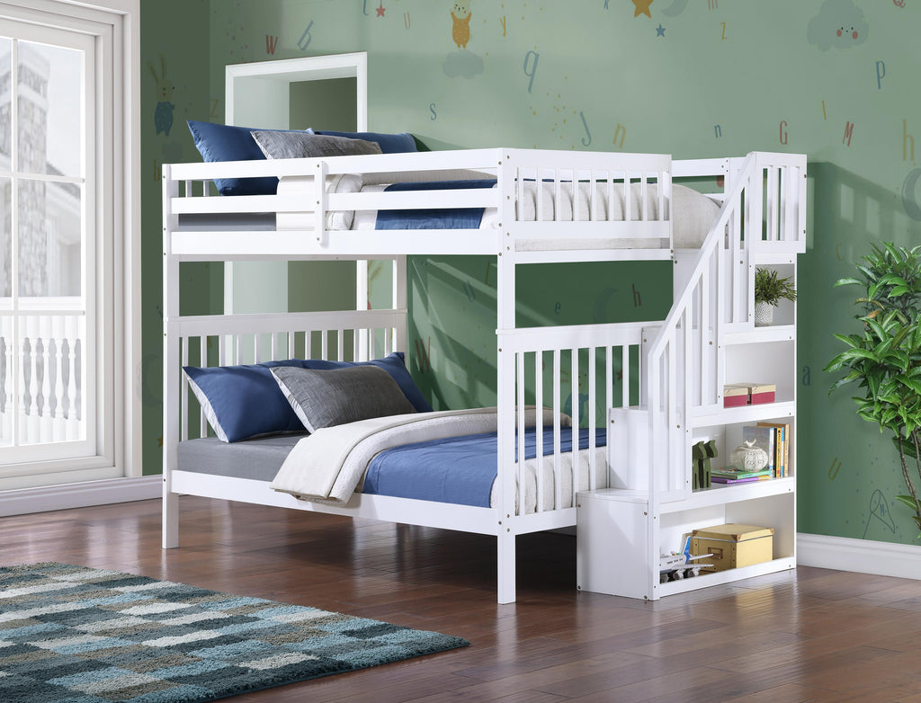 Mission Double over Double Bunk Bed with Reversible Staircase