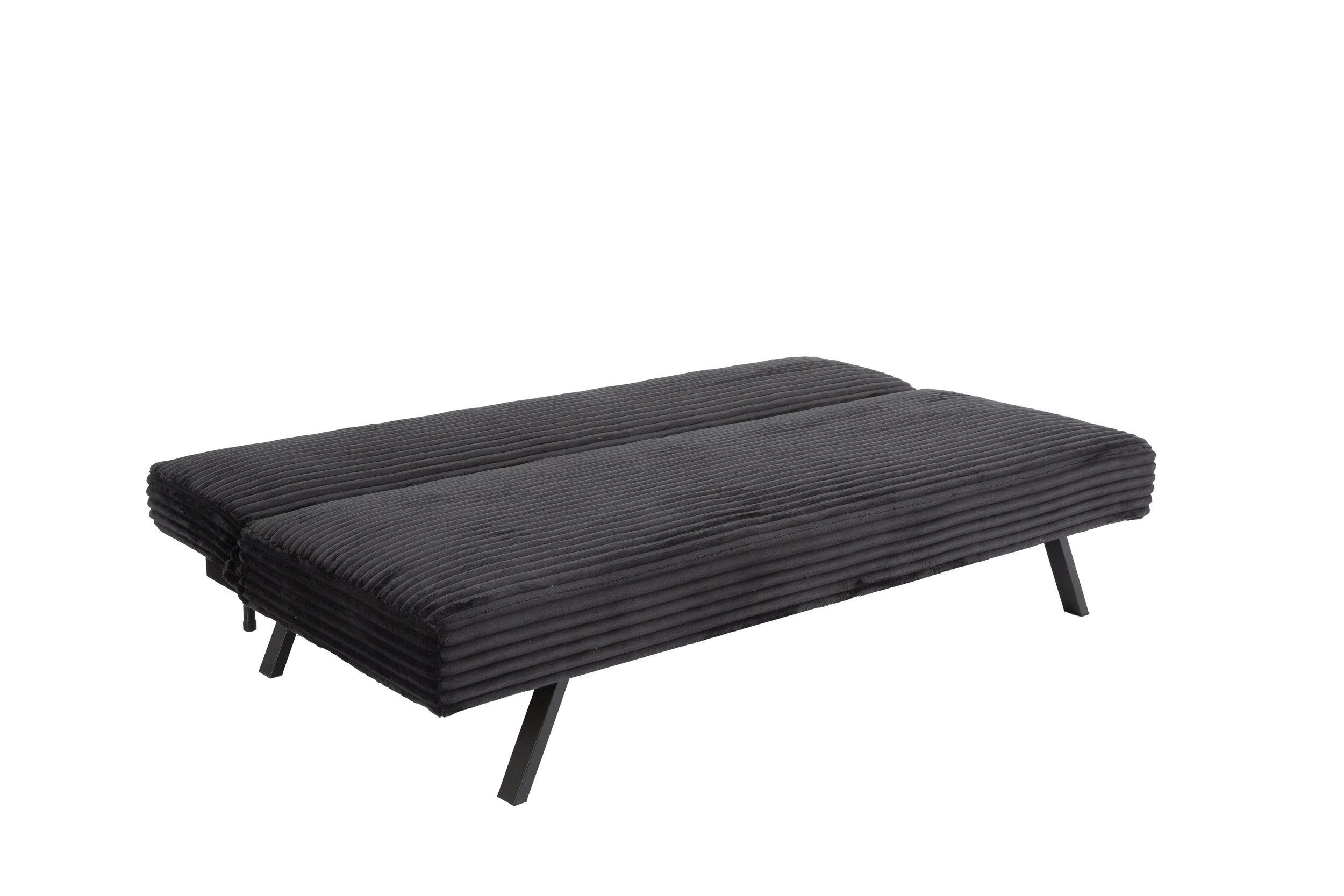 Black Corduroy Split-Back Sofa Bed - image 3