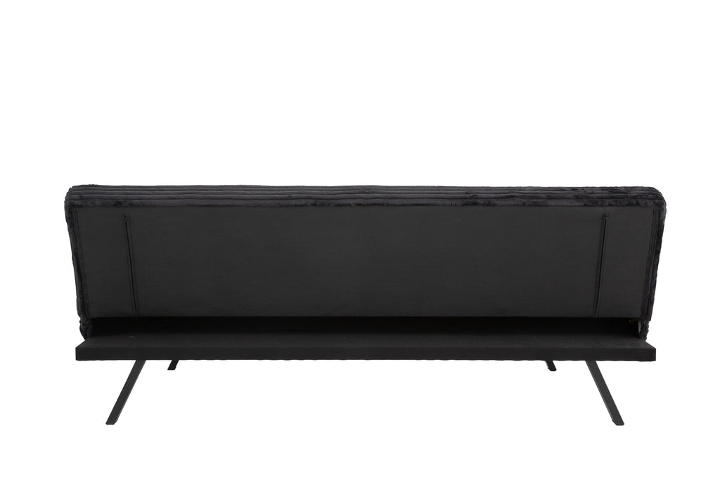 Black Corduroy Split-Back Sofa Bed - image 4