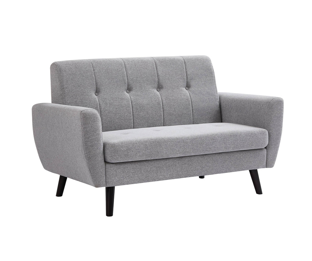 Light Grey Tufted Mid-Century Sofa Set
