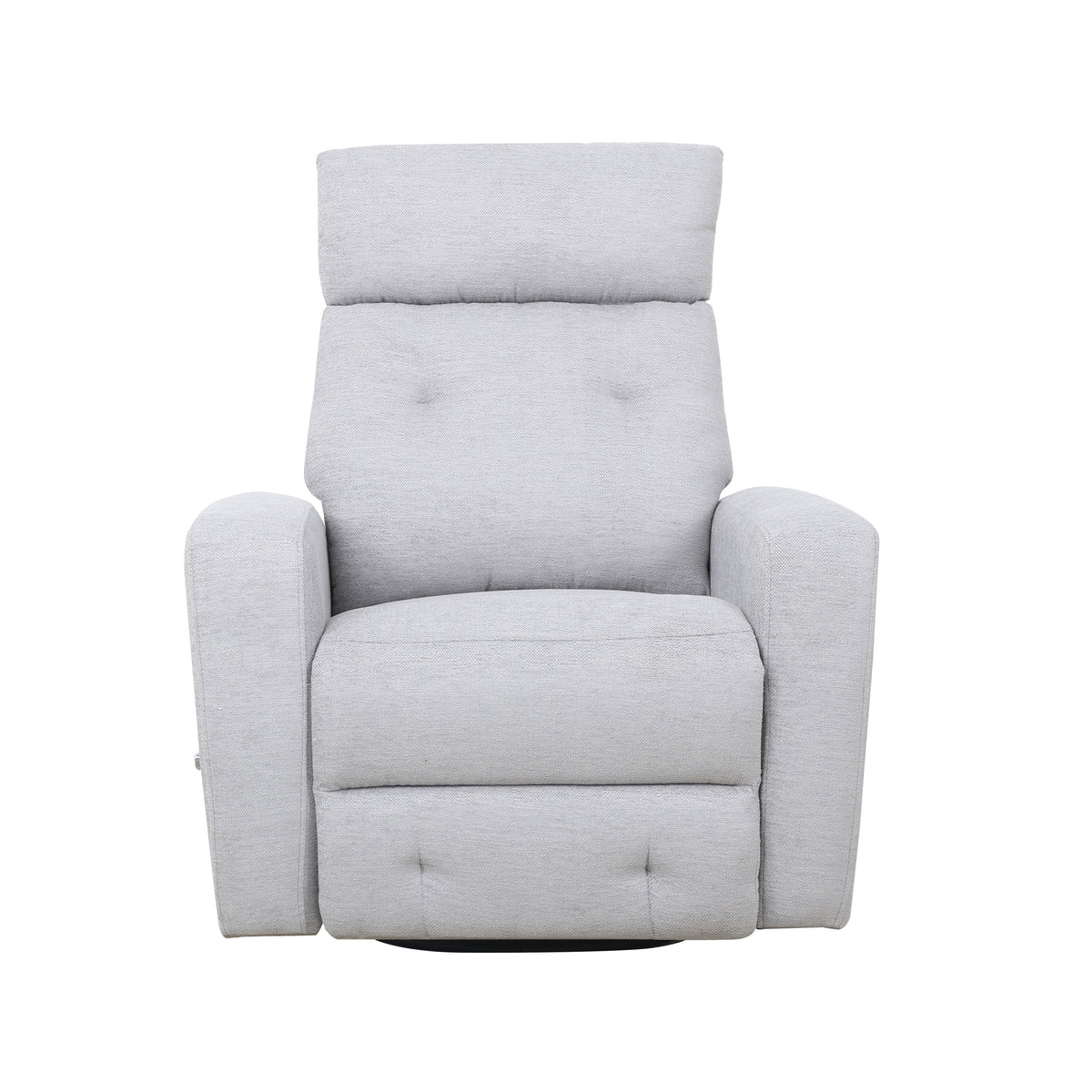 Button-Tufted Swivel Glider Recliner - Light Grey