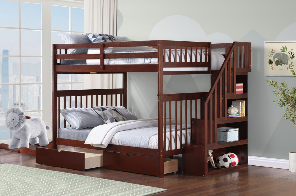 Mission Double over Double Bunk Bed with Reversible Staircase