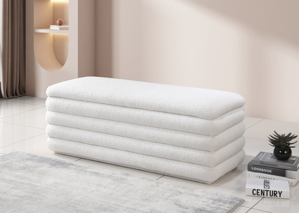 White Teddy Large Storage Bench