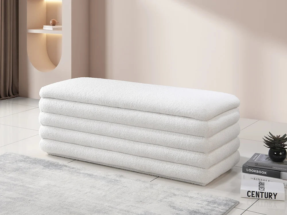 Teddy Storage Bench - White