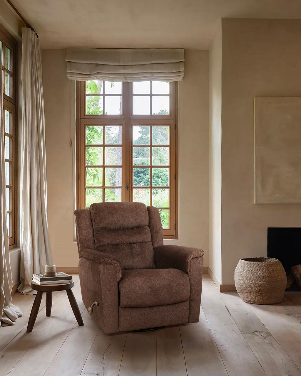 Plush Fabric Recliner