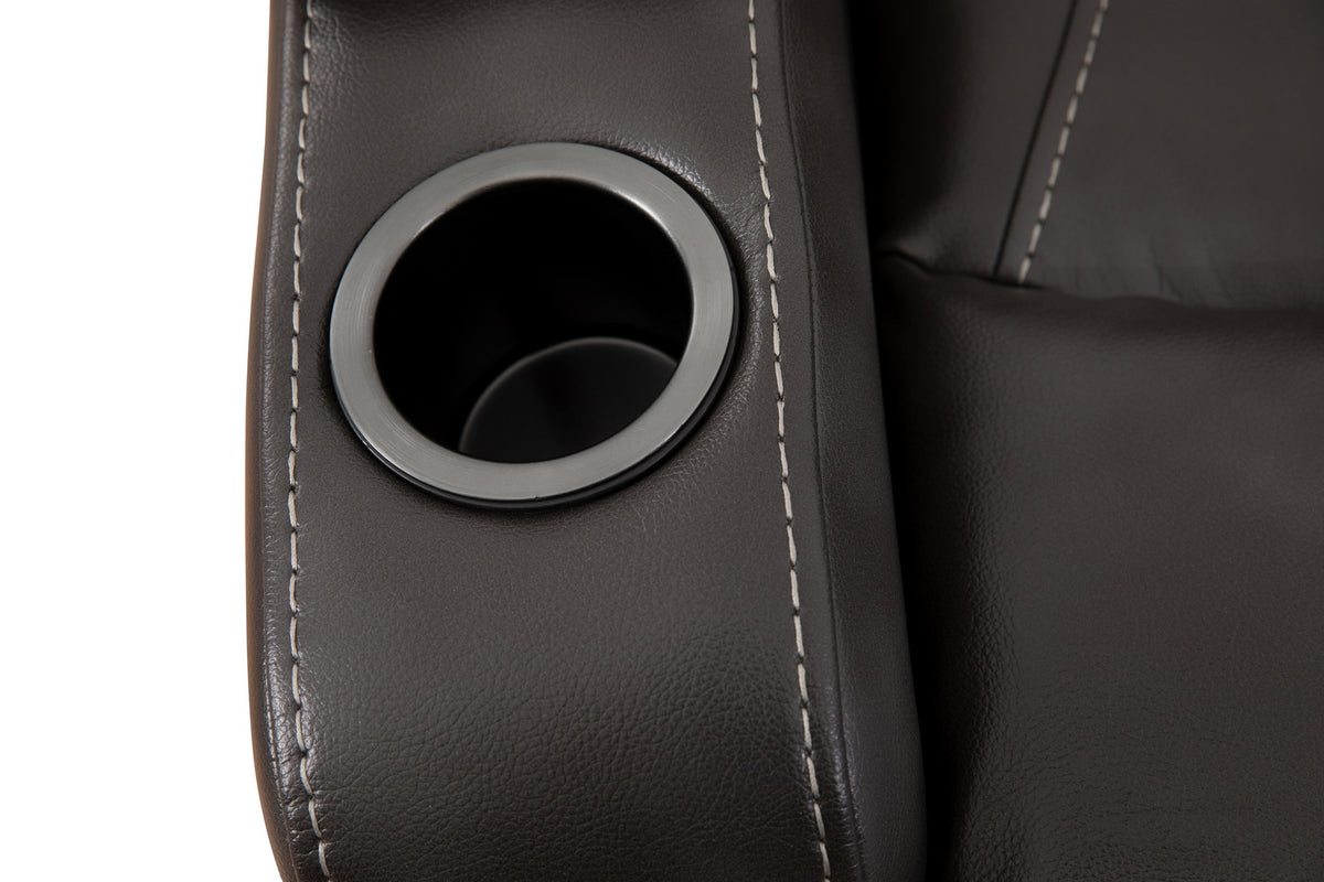 Swivel Glider Recliner with Cup Holders - Leather Match