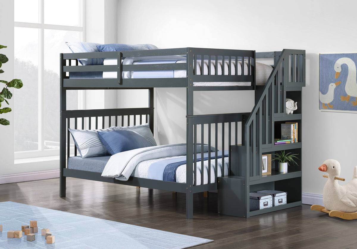 Mission Double over Double Bunk Bed with Reversible Staircase