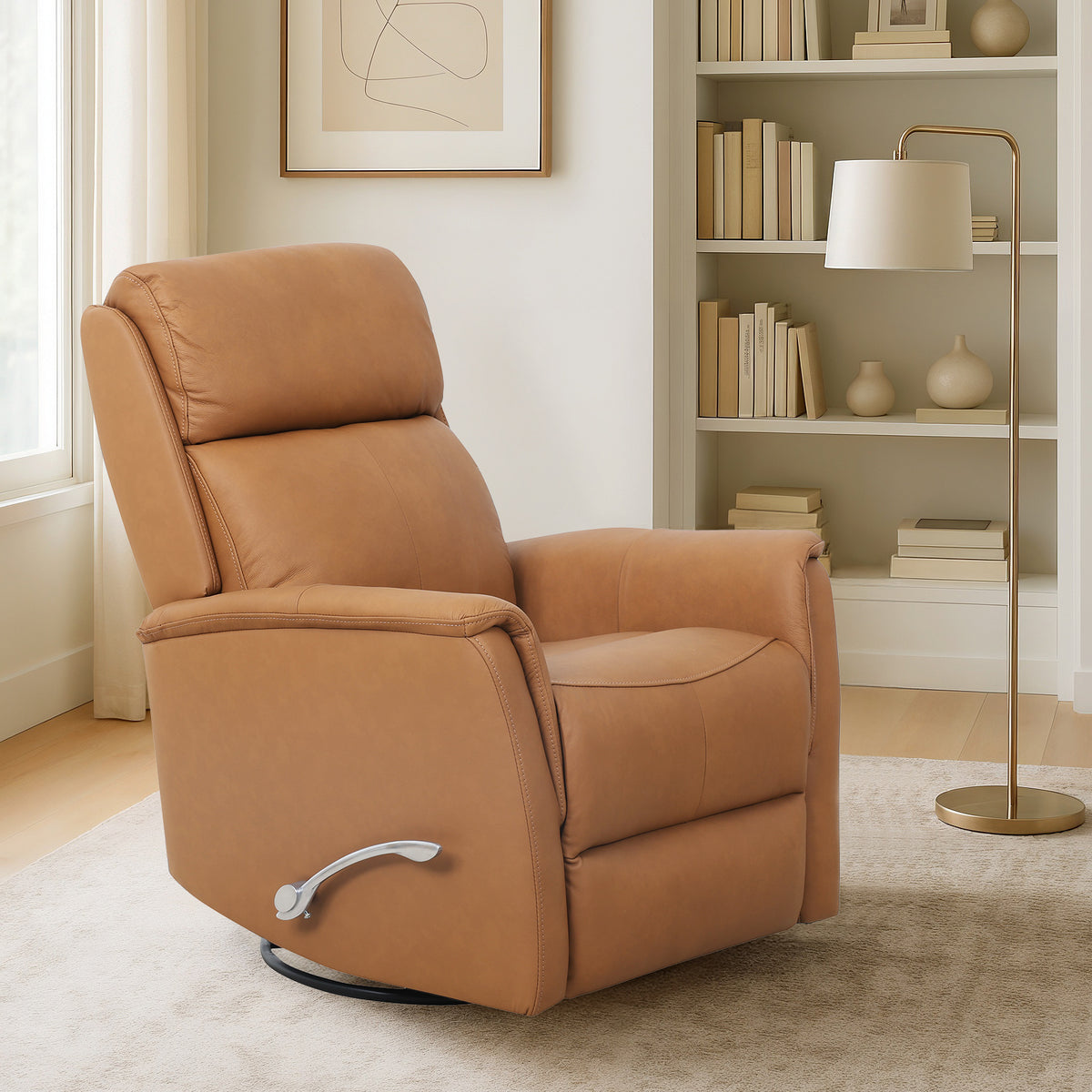 Glider Rocker Recliner - Top-Grain Leather Match