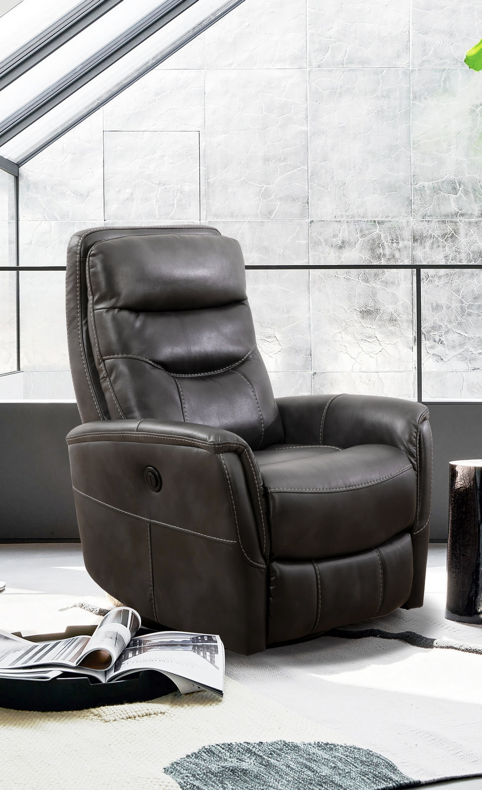 Power Recliner - Leather Match
