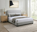 Light Grey Upholstered Platform Bed
