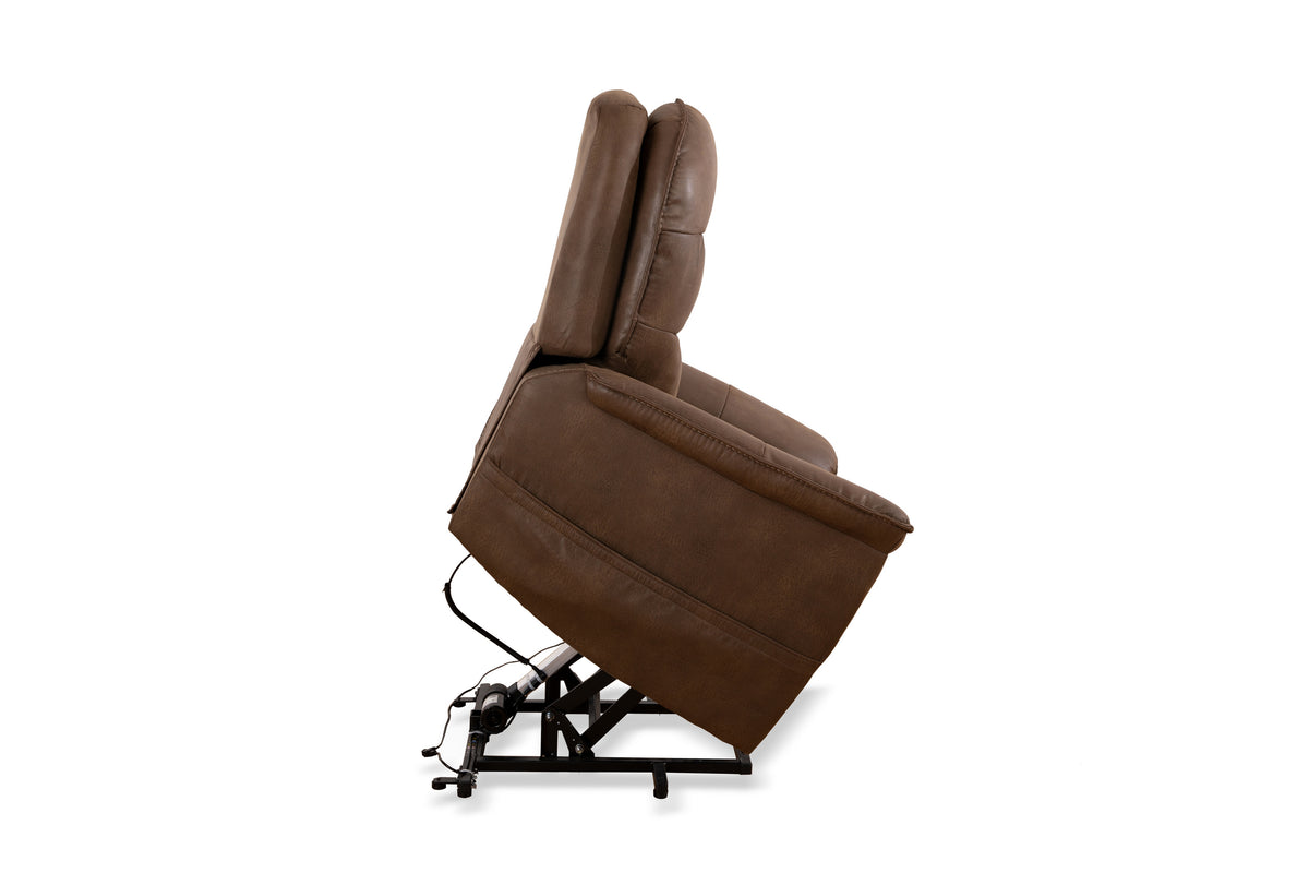 Power Lift Chair - Brown Leather Match