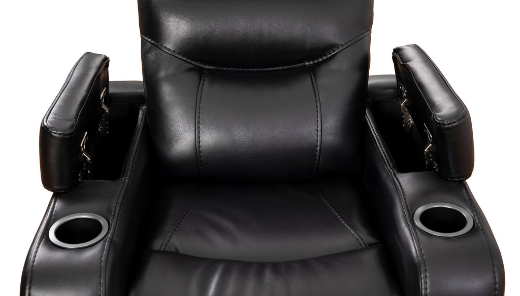 Swivel Glider Recliner with Cup Holders - Leather Match