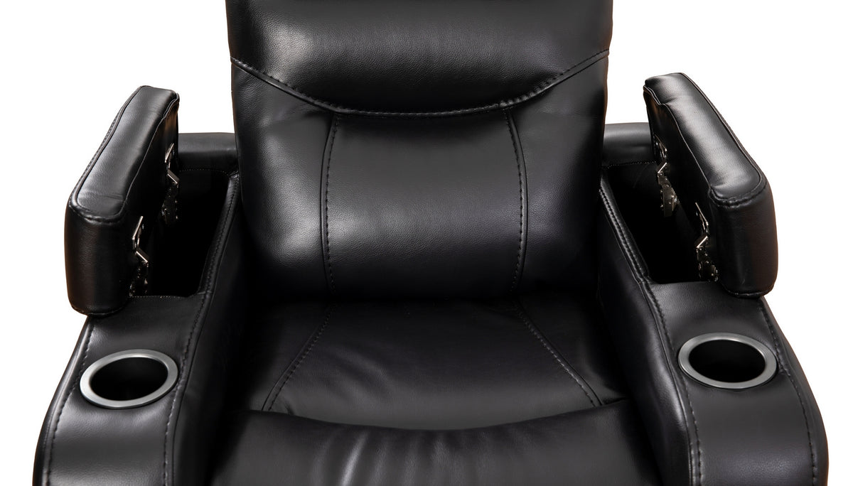 Swivel Glider Recliner with Cup Holders - Leather Match