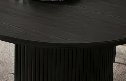 7-Piece Midnight Black Oval Dining Set - Grey - image 3