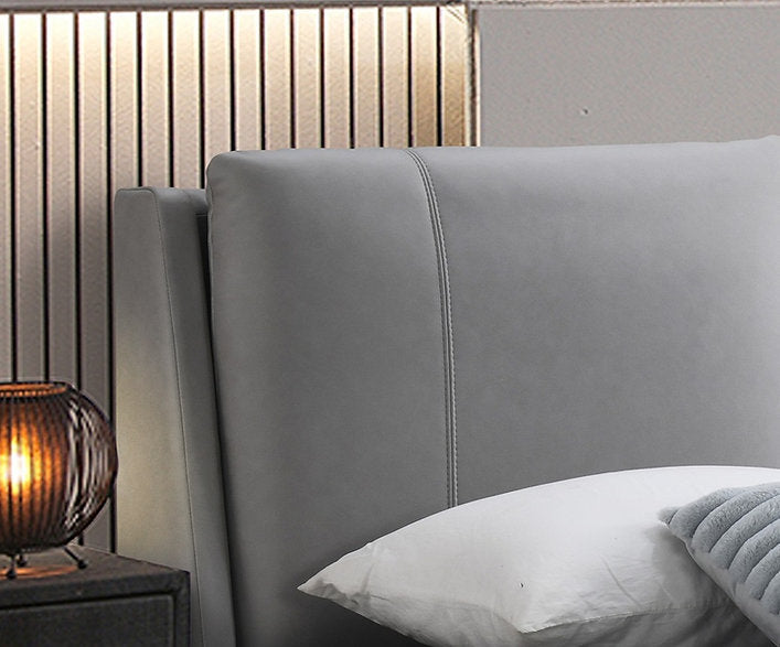 Sebastian Pillow HB Bed - Queen/King - Grey