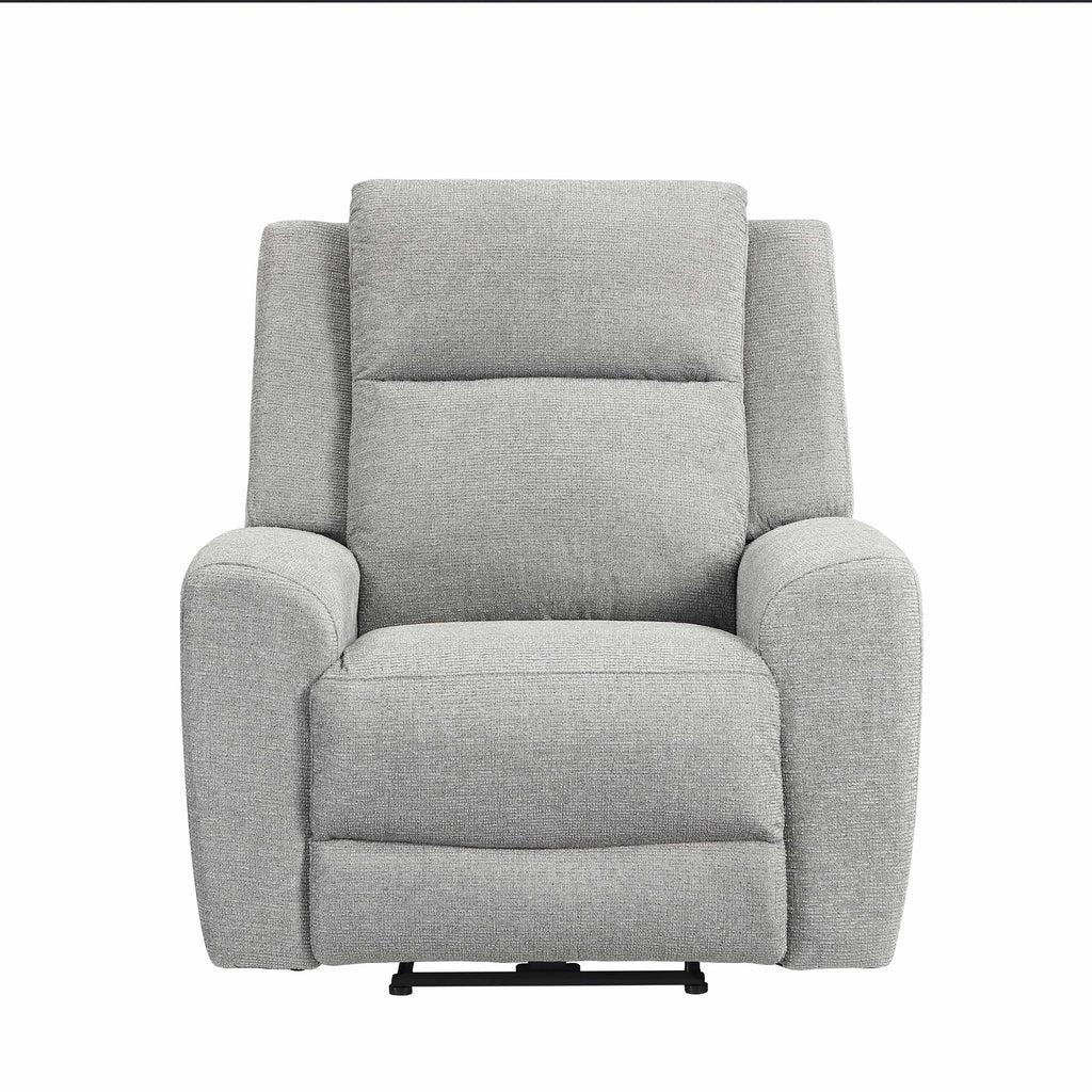 Grey Fabric Power Recliner with USB