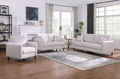 Light Beige Linen-Look Sofa Set with Accent Pillows