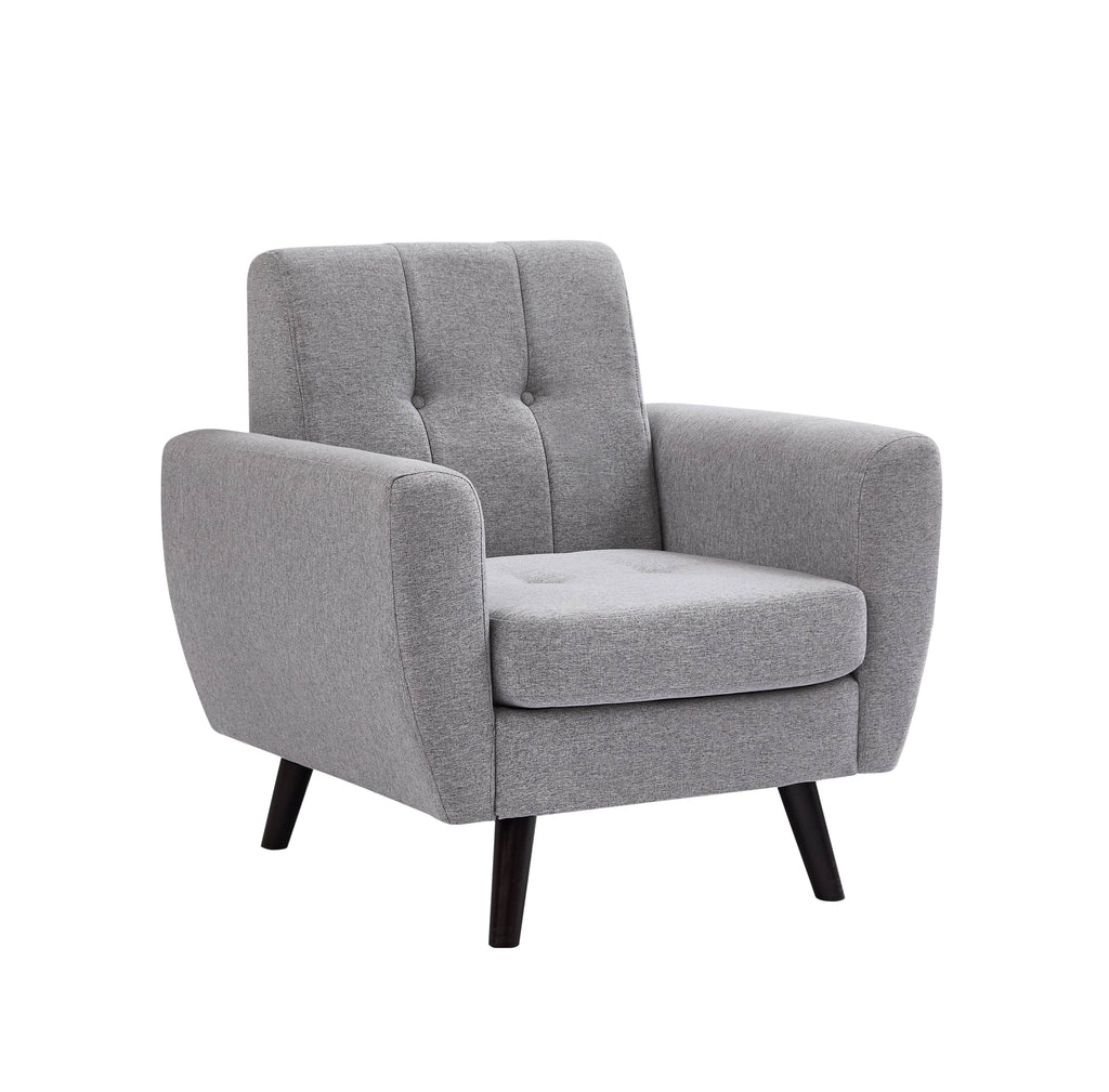 Light Grey Tufted Mid-Century Sofa Set