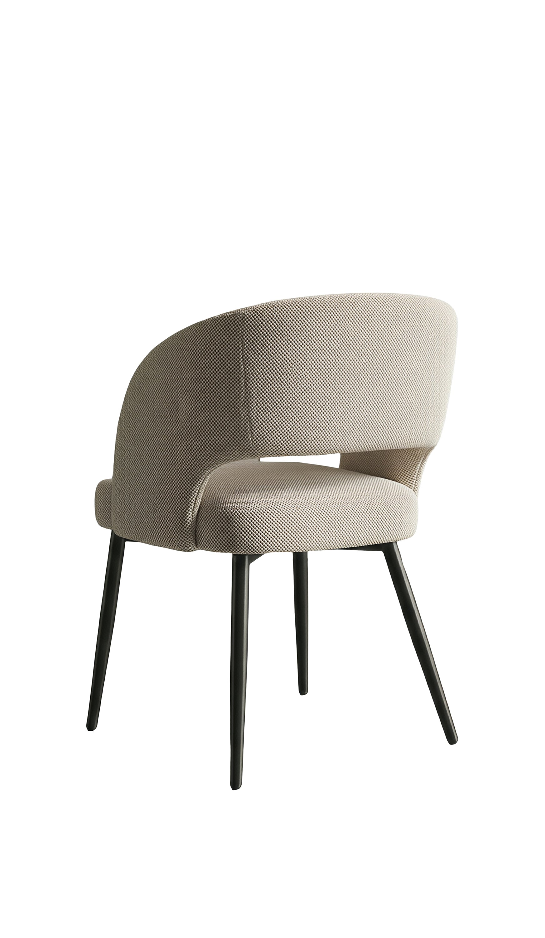 5-Piece Midnight Black Round Dining Set - Cream - image 3