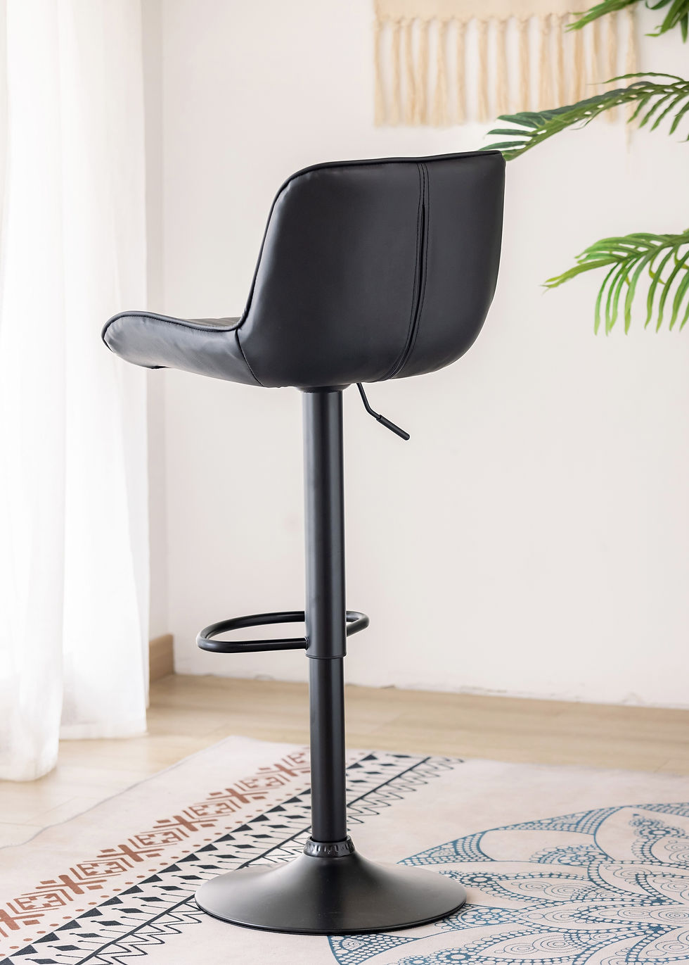 IFDC ST-7820 black adjustable bar stool detail view