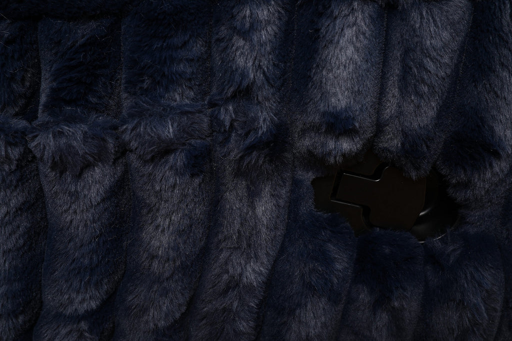 Channel-Tufted Lounge Recliner - Navy Blue