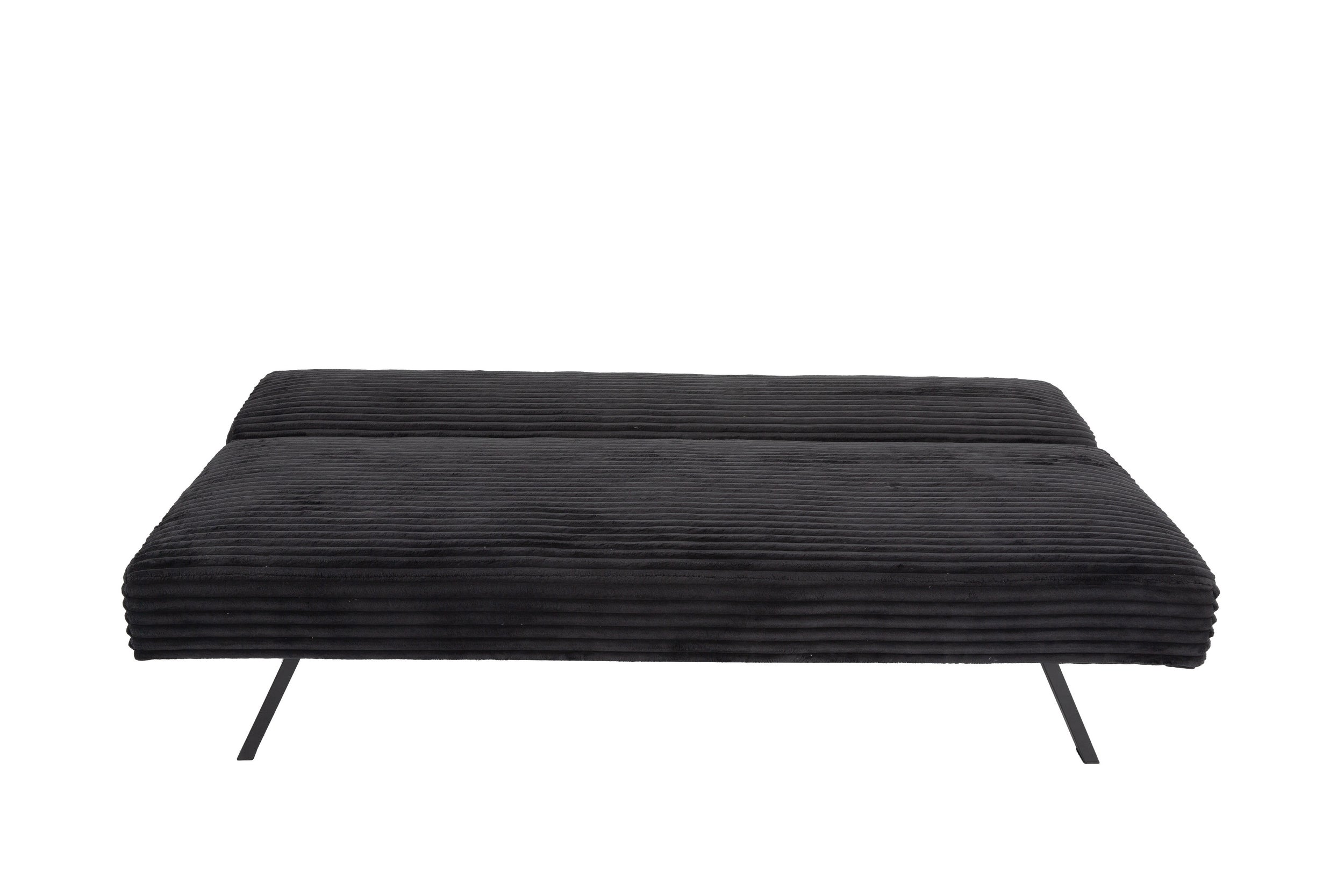 Black Corduroy Split-Back Sofa Bed - image 8