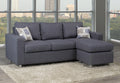 Grey Reversible Sectional with Chrome Legs