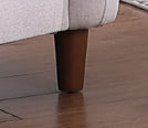 Light Beige Linen-Look Sofa Set with Accent Pillows
