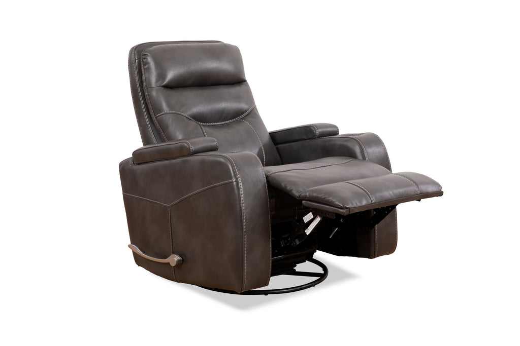 Swivel Glider Recliner with Cup Holders - Leather Match