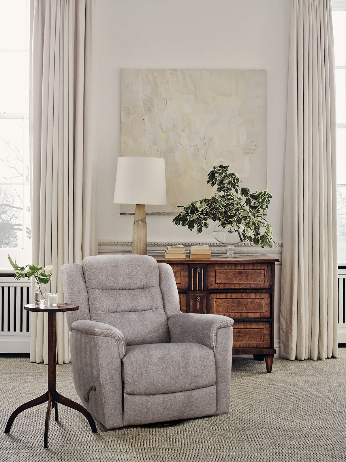 Plush Fabric Recliner