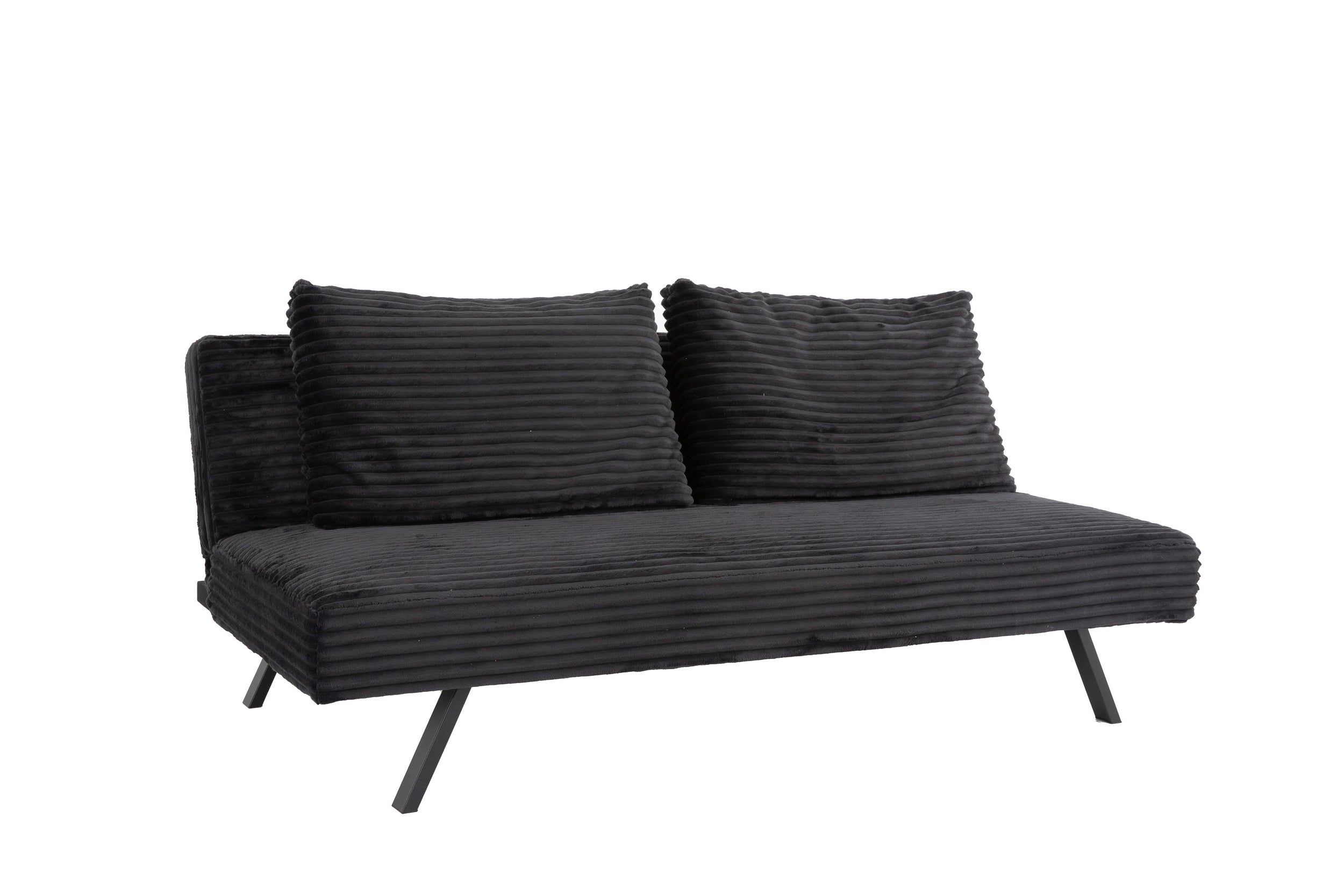 Black Corduroy Split-Back Sofa Bed - image 2
