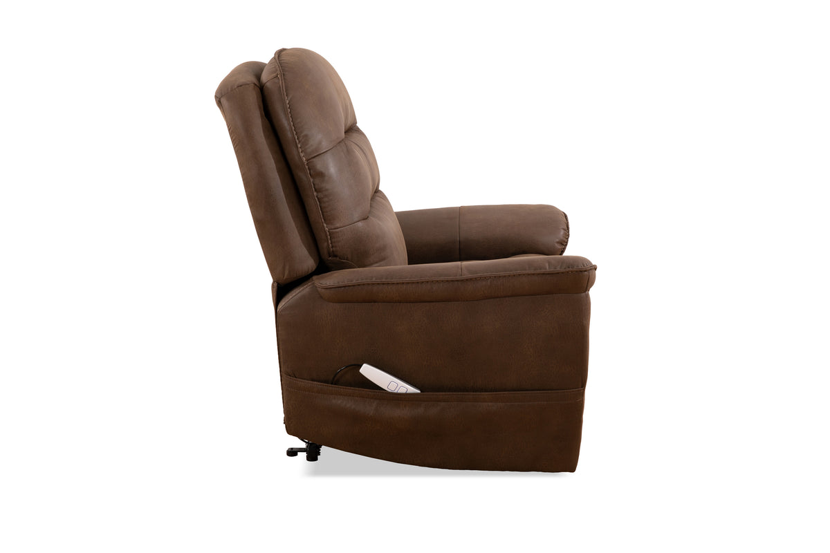 Power Lift Chair - Brown Leather Match