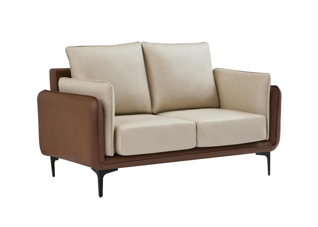 Two-Tone Cream & Mocha Sofa Set