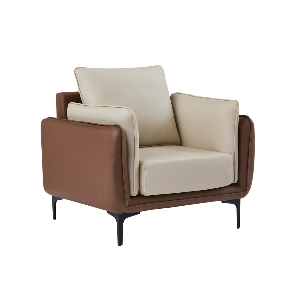 Two-Tone Cream & Mocha Sofa Set