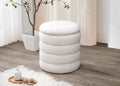 Ivory Teddy Round Storage Ottoman