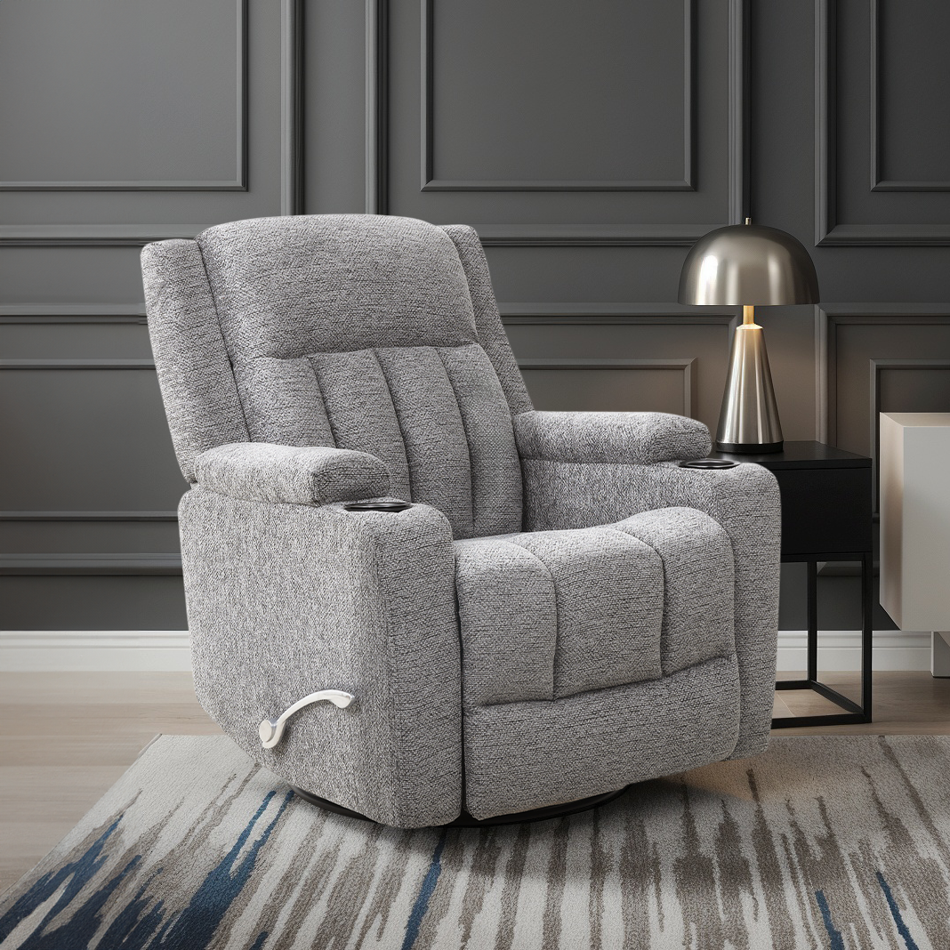 Swivel Glider Recliner with Cup Holders