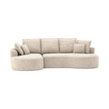 Curved sectional sofa in a box in beige