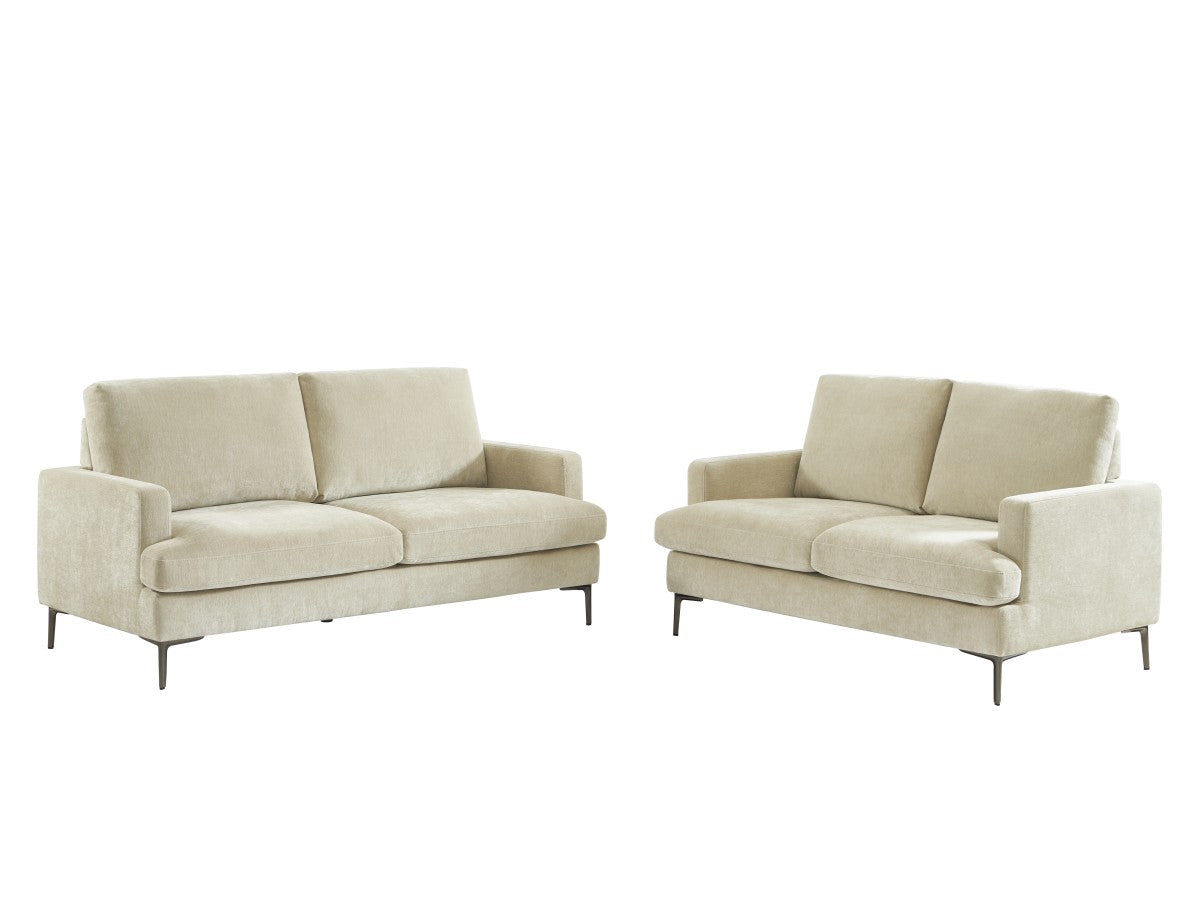 Contemporary 3-Seater Sofa - Beige