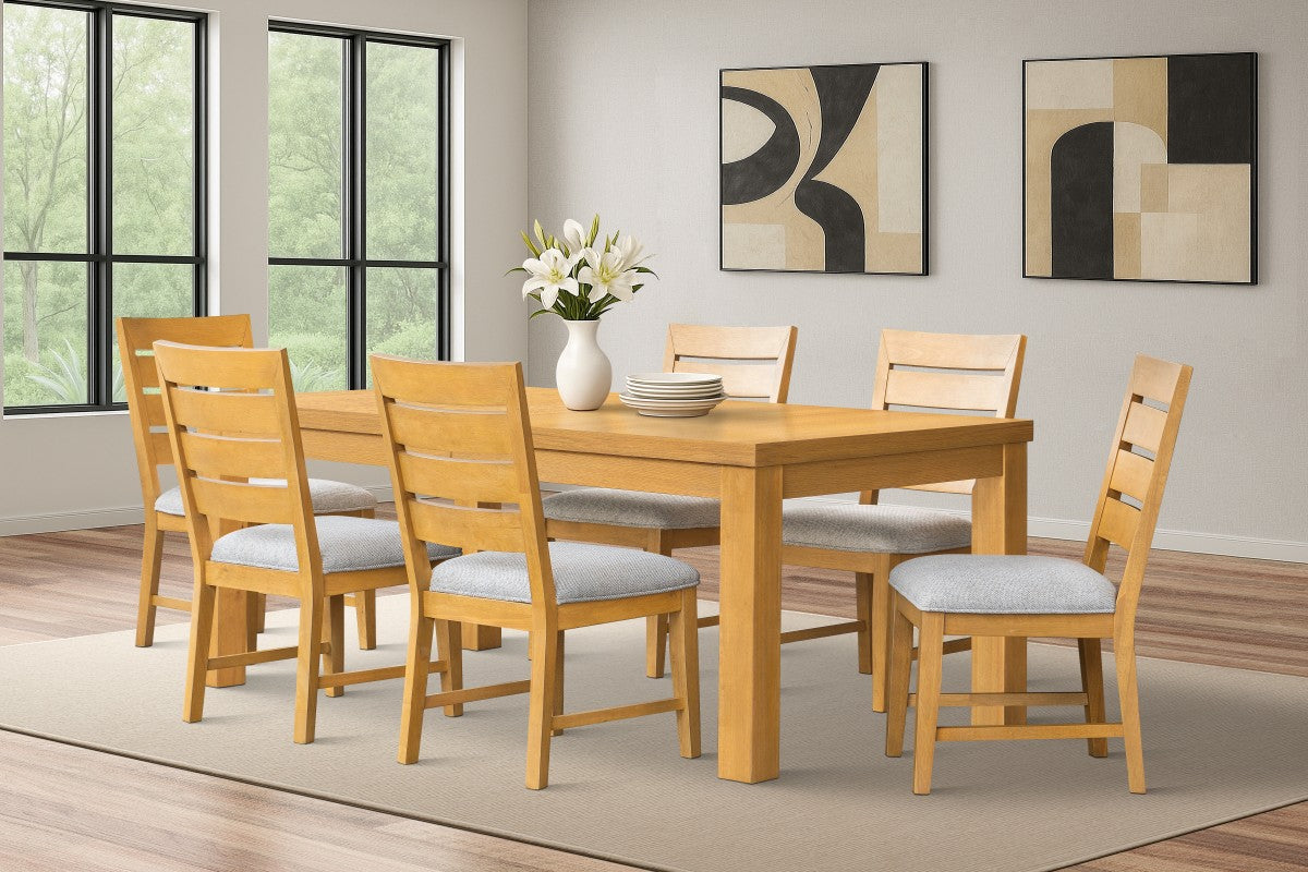 Ottilie 7-piece extendable dining set in oak