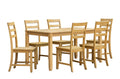 7-Piece Solid Wood Dining Set - Natural