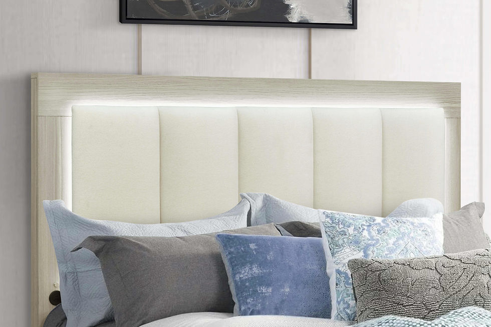 Emma Natural & White Storage Platform Bed - alternate view