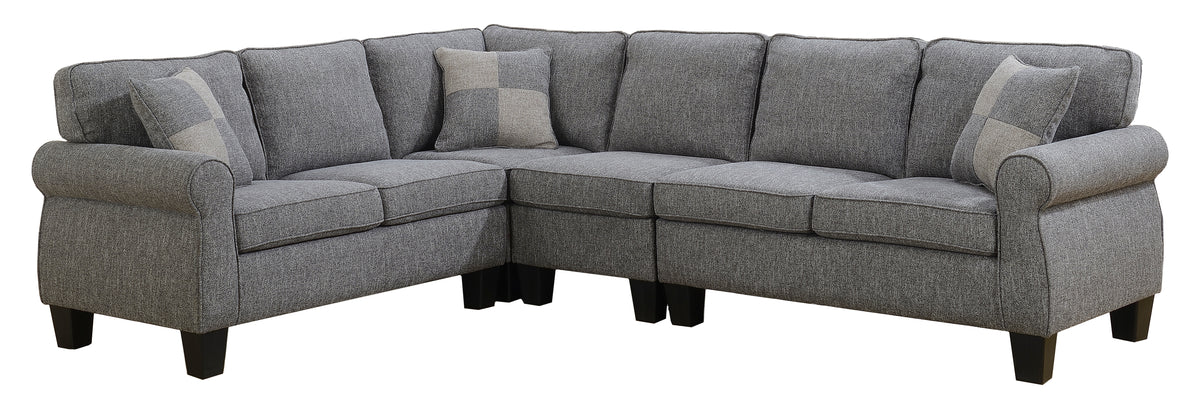 Victoria sectional sofa in grey