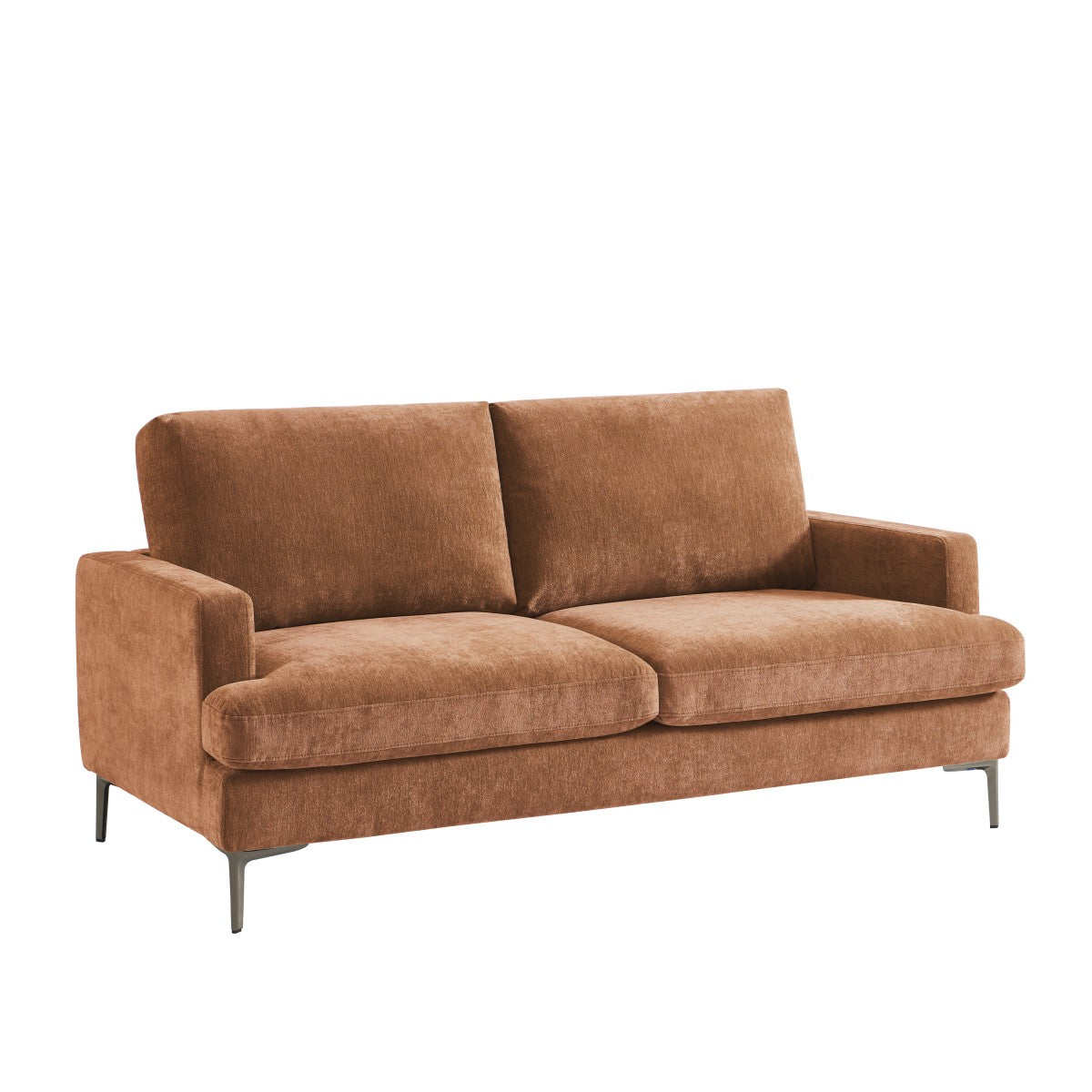 Contemporary 3-Seater Sofa - Terracotta
