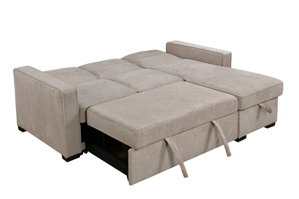 Reversible Sectional Sleeper with Storage - Taupe