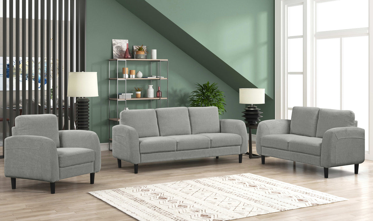 Modern Rounded-Arm Sofa Set