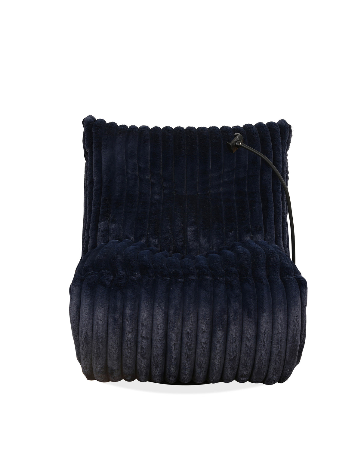 Channel-Tufted Lounge Recliner - Navy Blue