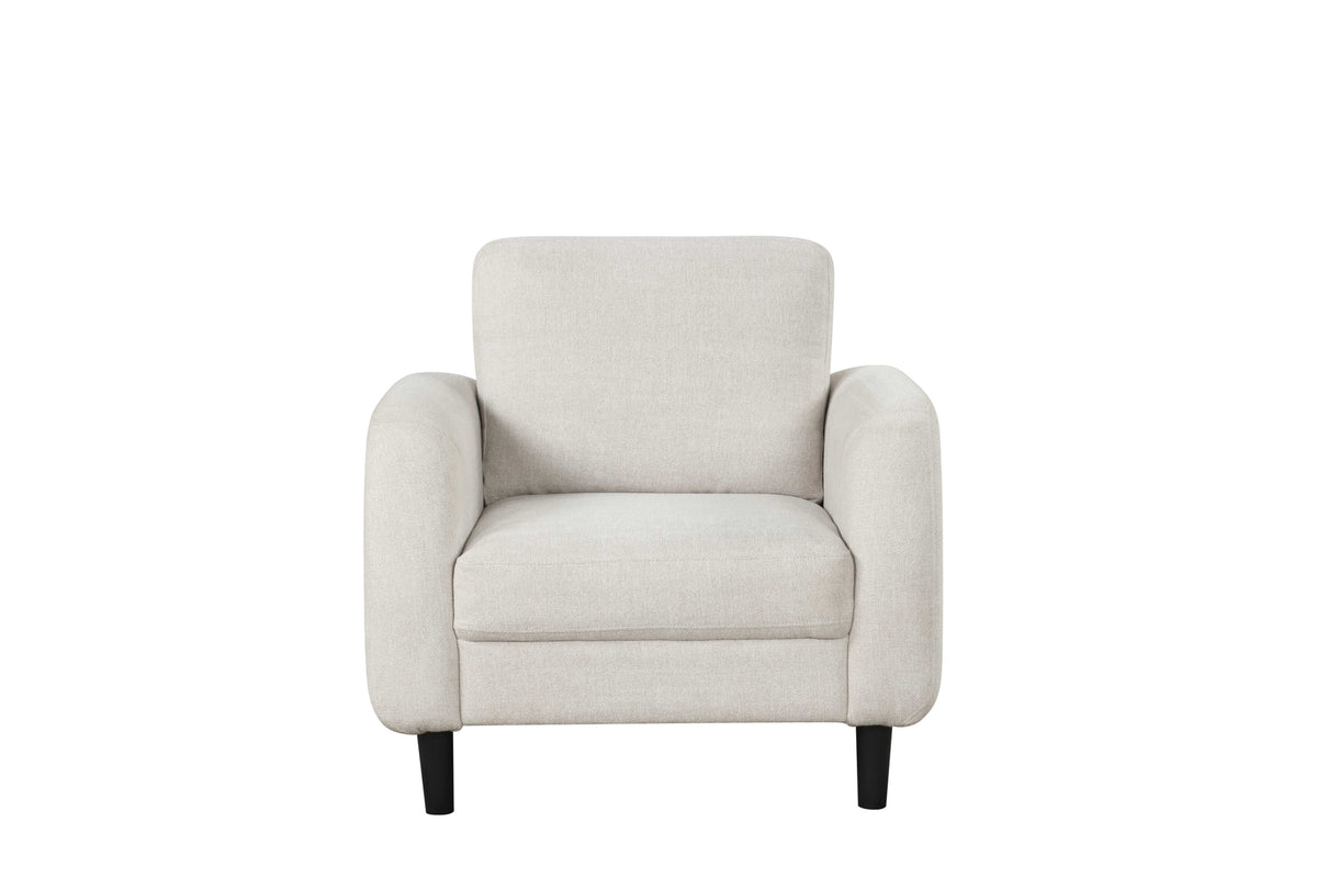 Modern Rounded-Arm Sofa Set